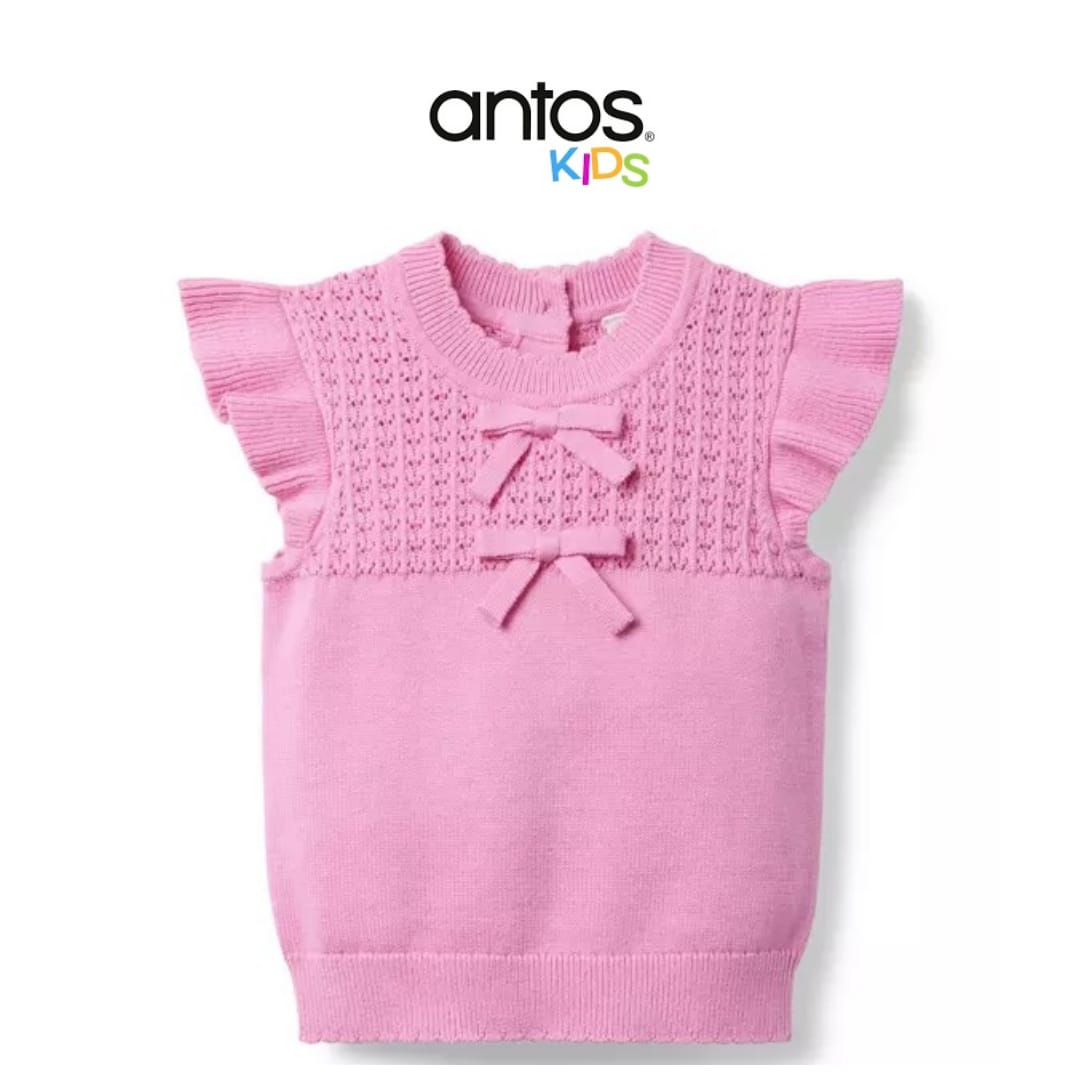 Pointelle Bow Sweater Top