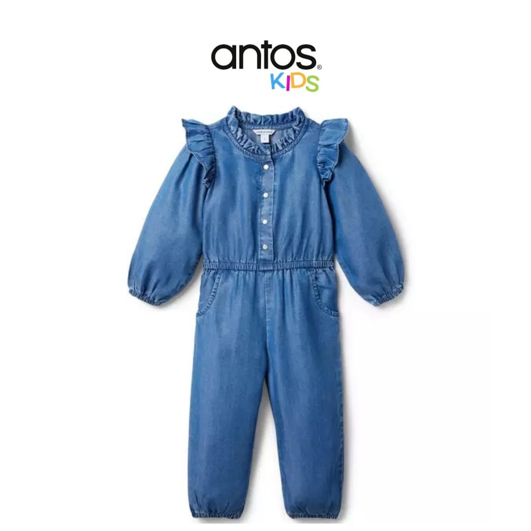 The Chambray Ruffle Jumpsuit