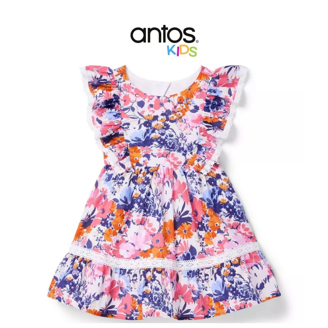 Floral Lace Trim Dress