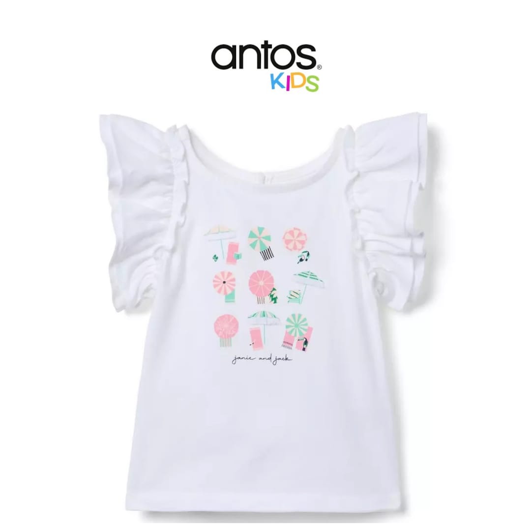 Beach Umbrella Ruffle Sleeve Tee