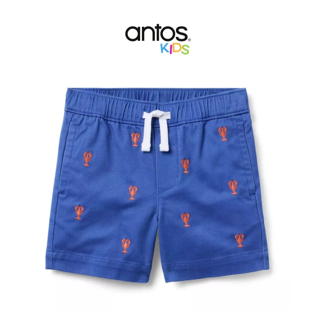 Embroidered Lobster Pull-On Short