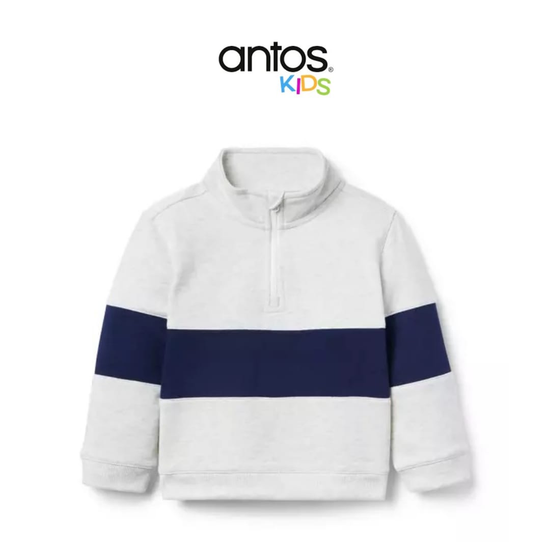 Stripe Half-Zip Sweatshirt