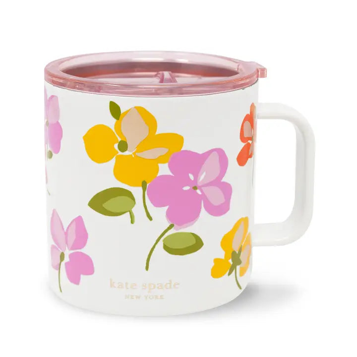 Spring Pansies Stainless Steel Coffee Mu
