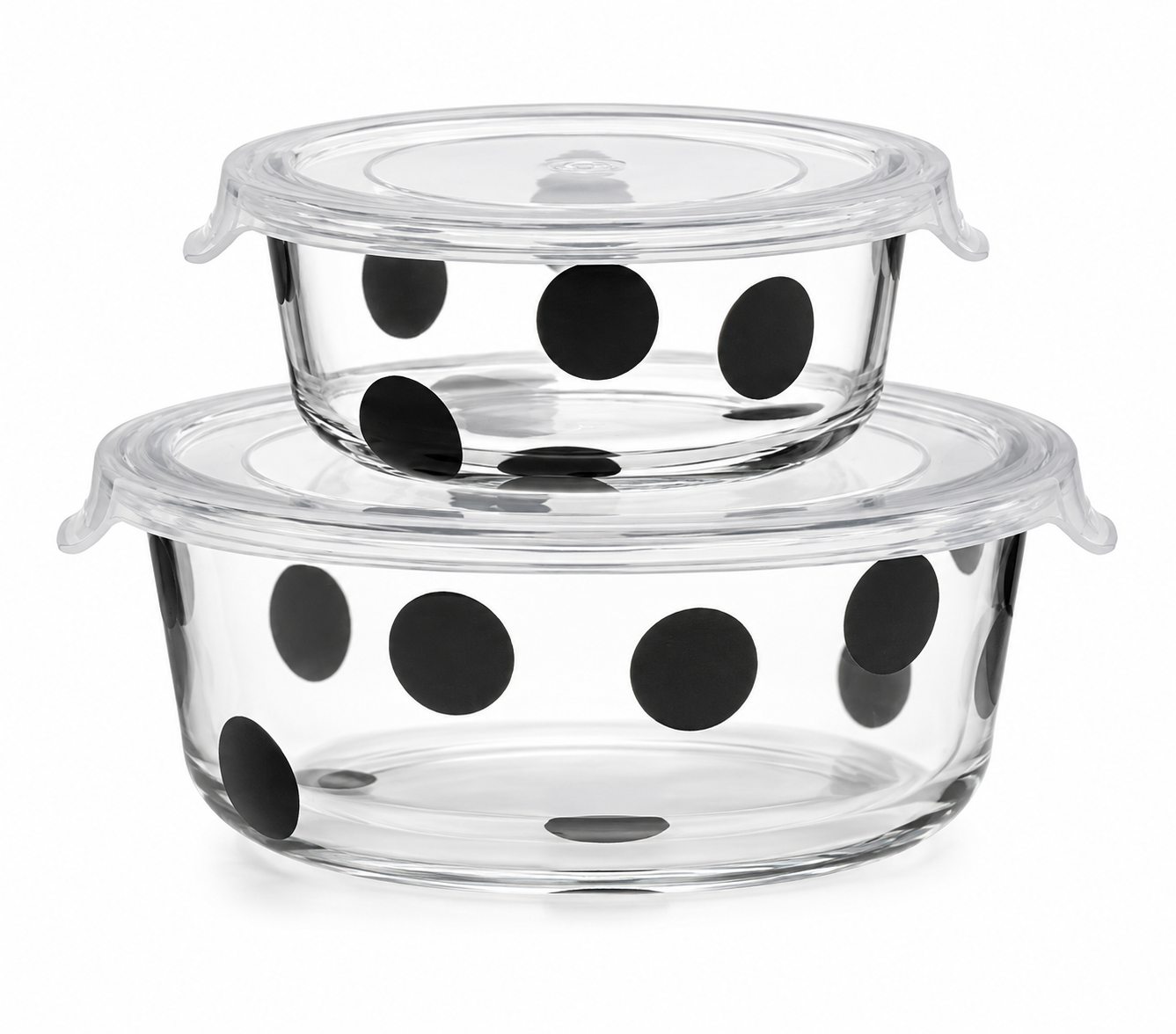 Deco Dot 2-Piece Round Food Storage Set