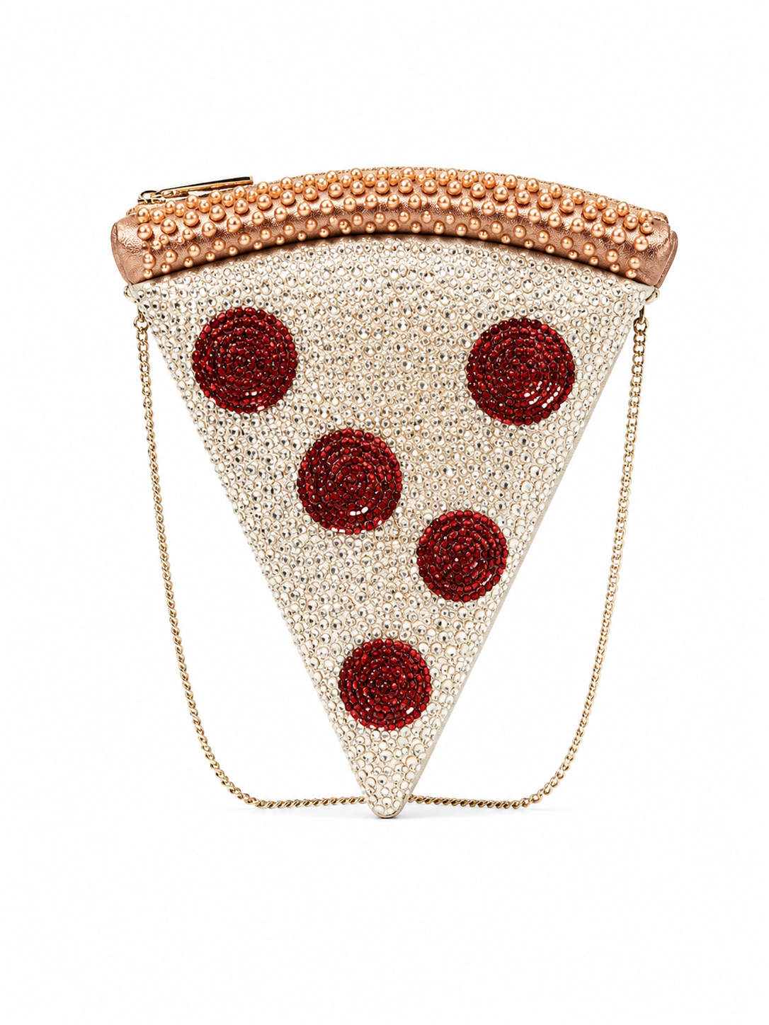 Slice Crystal Embellished Fabric 3D Pizz