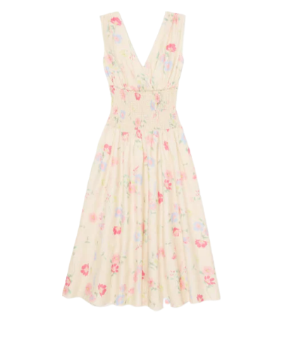 Whimsical Garden Smocked Midi Dress