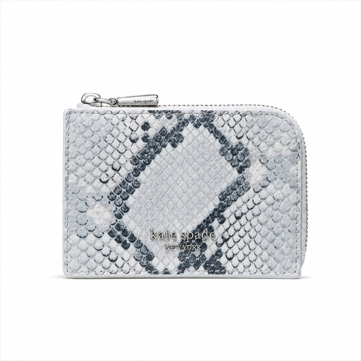 Snake Embossed Mini Zip Card Case