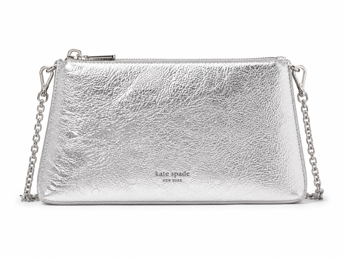 Grace Crinkle Metallic Leather Pochette