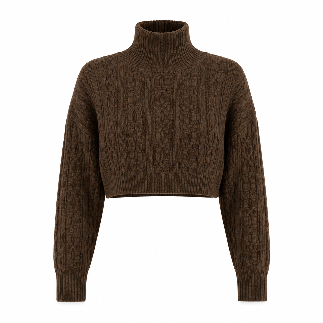 Cable Knit Cropped Winter Bliss Turtlene