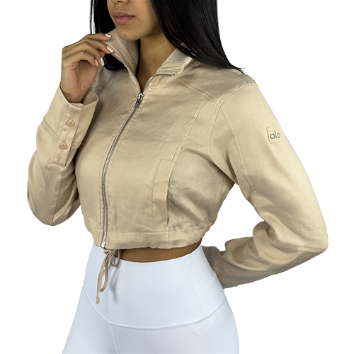 Linen Cropped Getaway Jacket