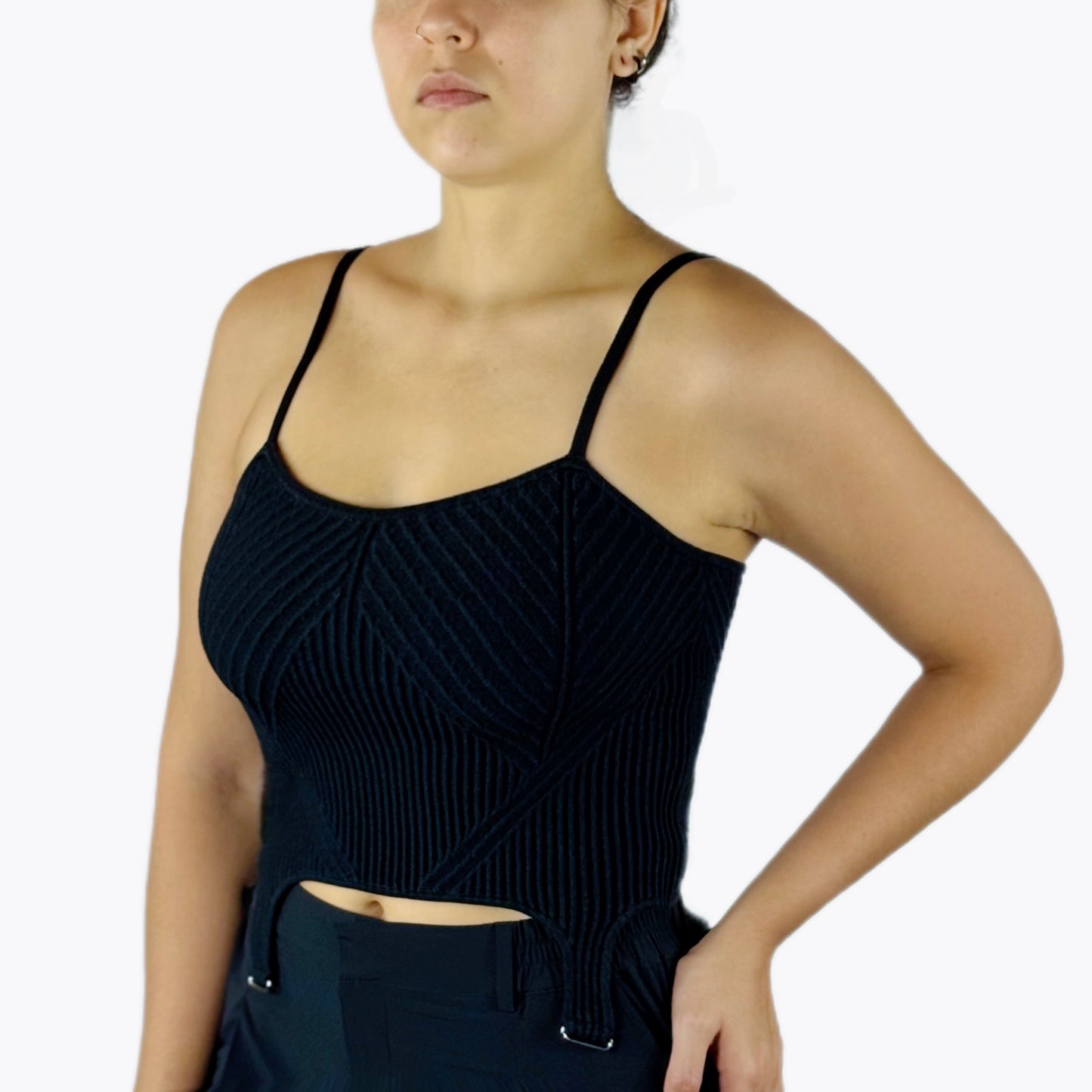 Denim Knit Garter Tank