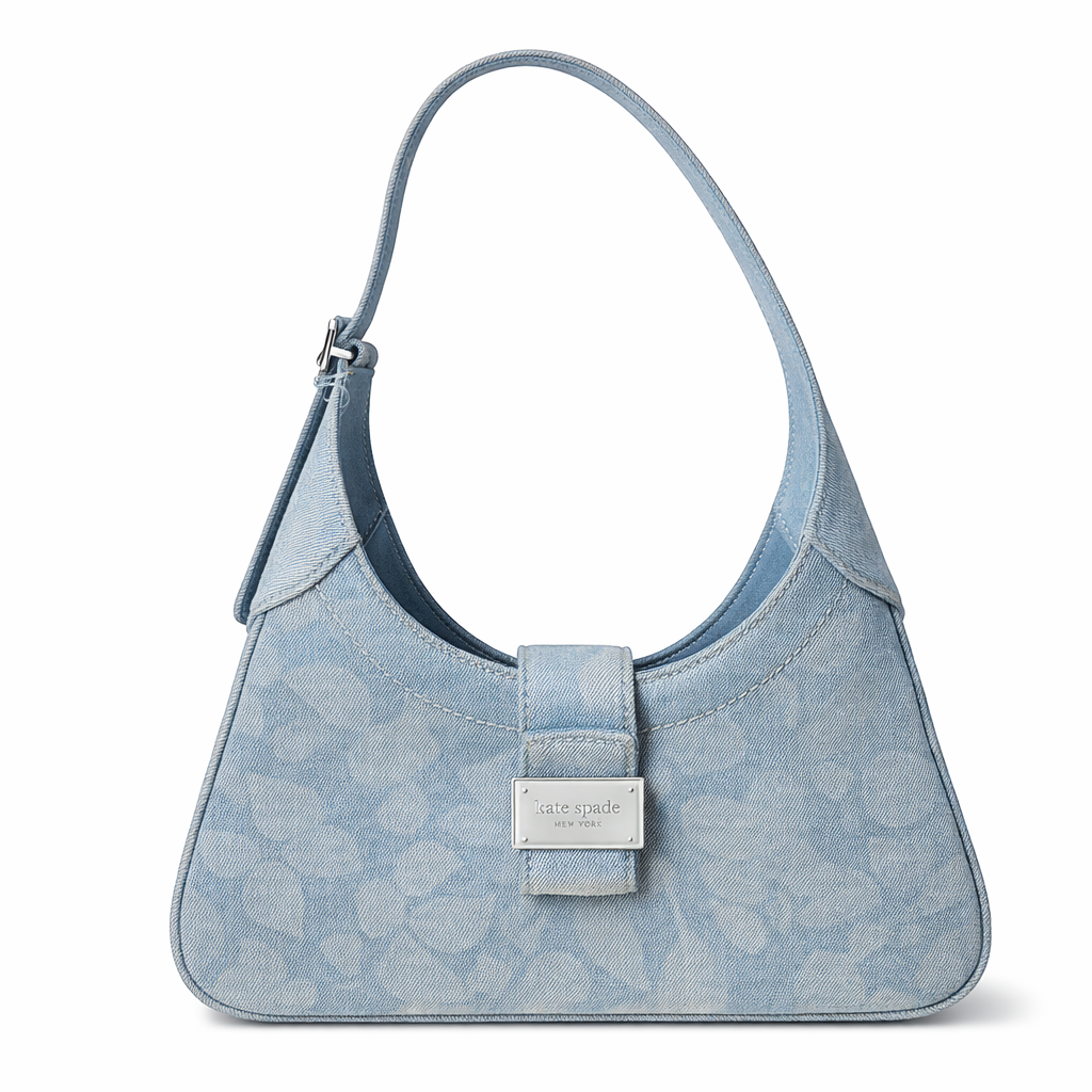 Liv Denim Suede Small East-West Shoulder