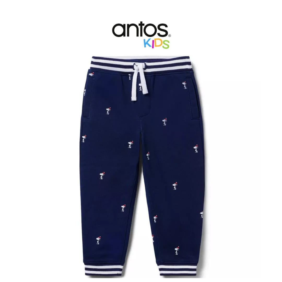 Peanuts Snoopy Santa Striped Cuff Jogger