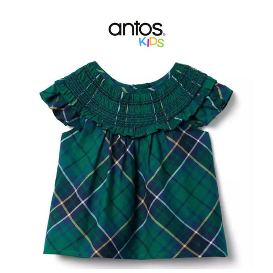 The Tartan Smocked Ruffle Top