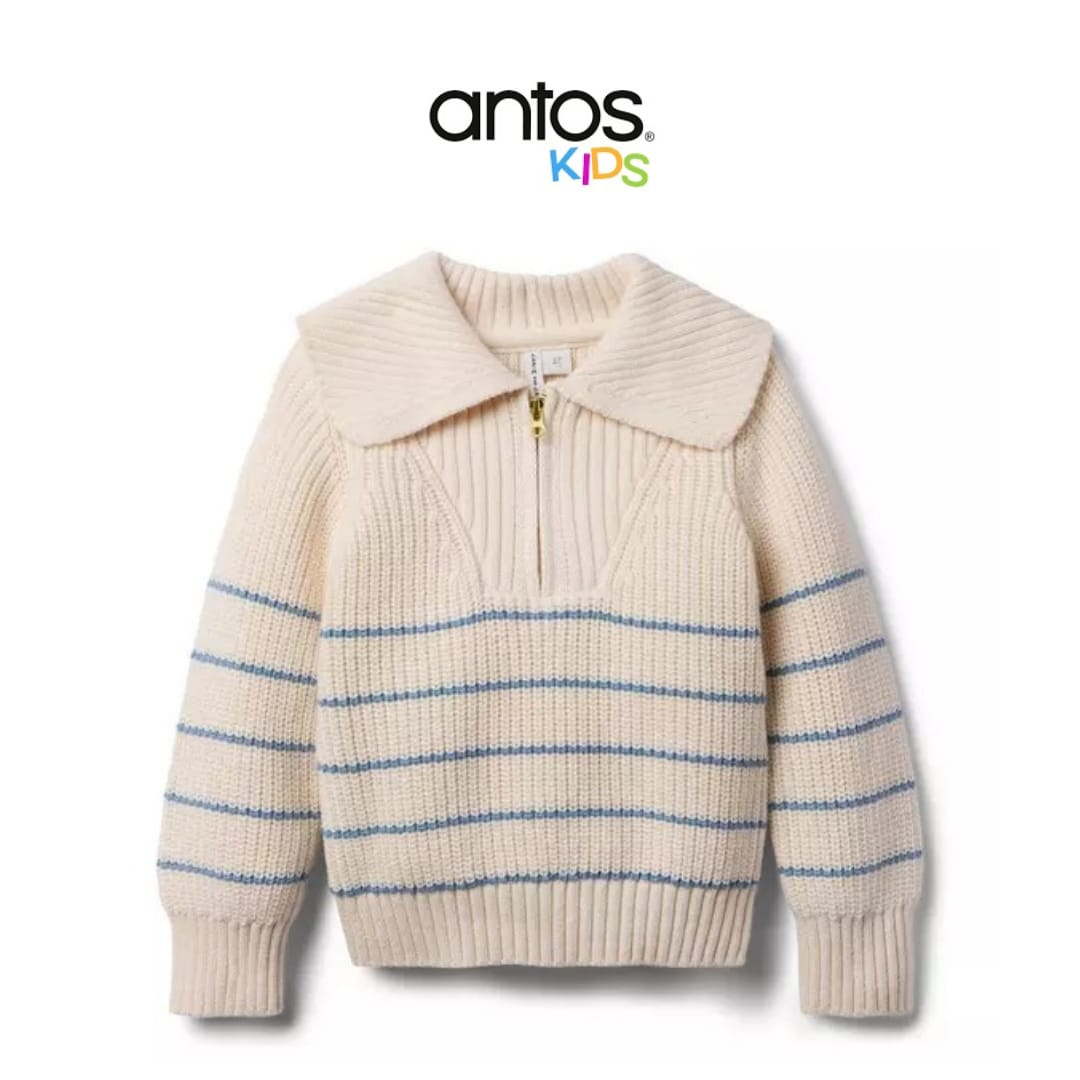 Striped Half-Zip Sweater