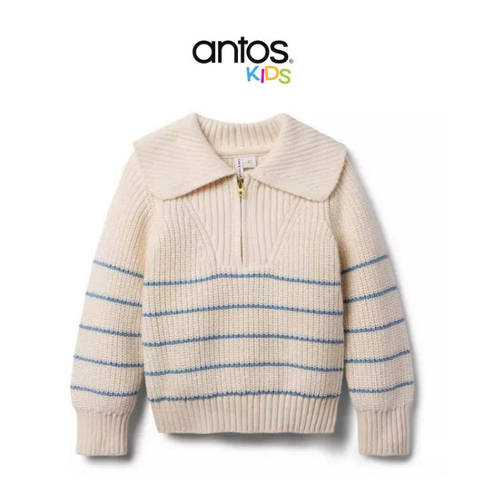 Striped Half-Zip Sweater