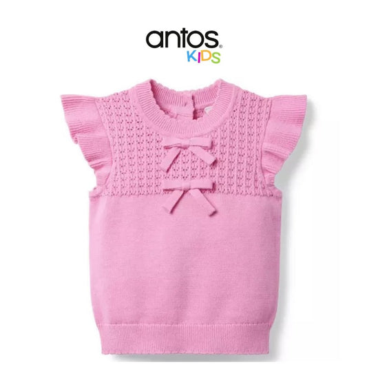 Pointelle Bow Sweater Top