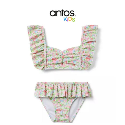 Recycled Floral Ruffle 2-Piece Swimsuit