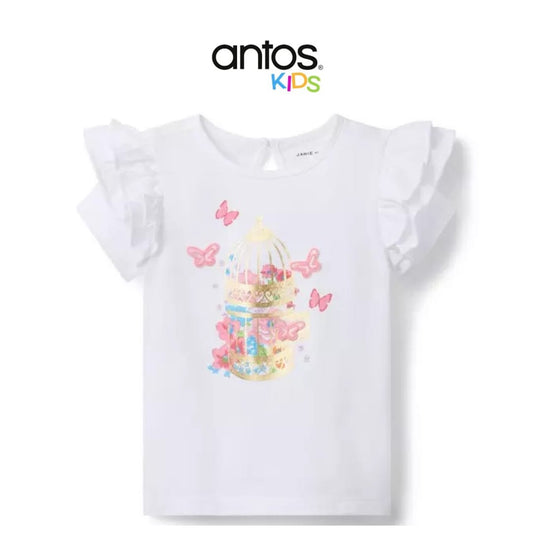 Butterfly Ruffle Sleeve Tee