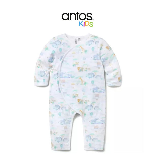 Baby Animal Friends Toile Wrap One-Piece