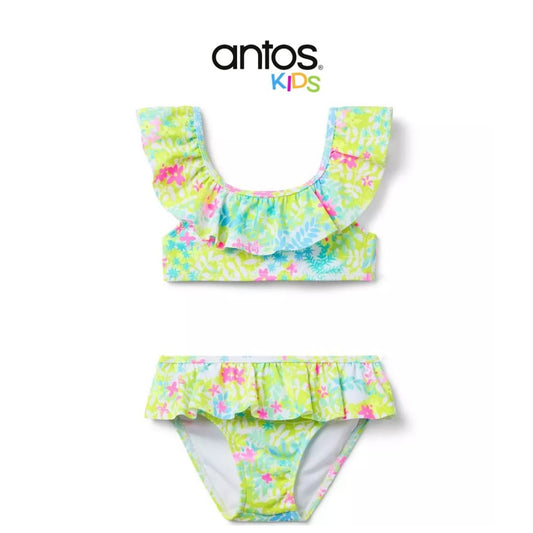 Recycled Floral Ruffle 2-Piece Swimsuit