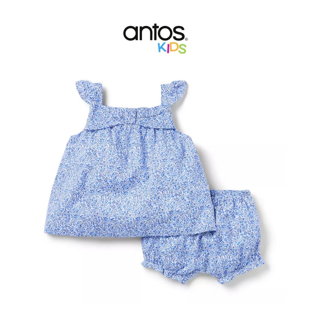 Baby Ditsy Floral Bow Matching Set