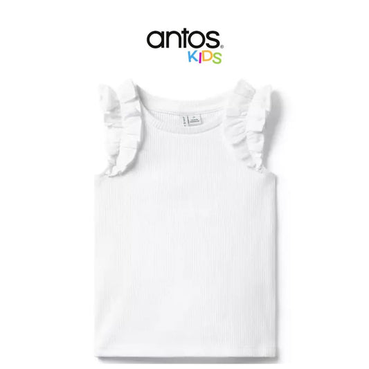 Ribbed Ruffle Sleeve Top