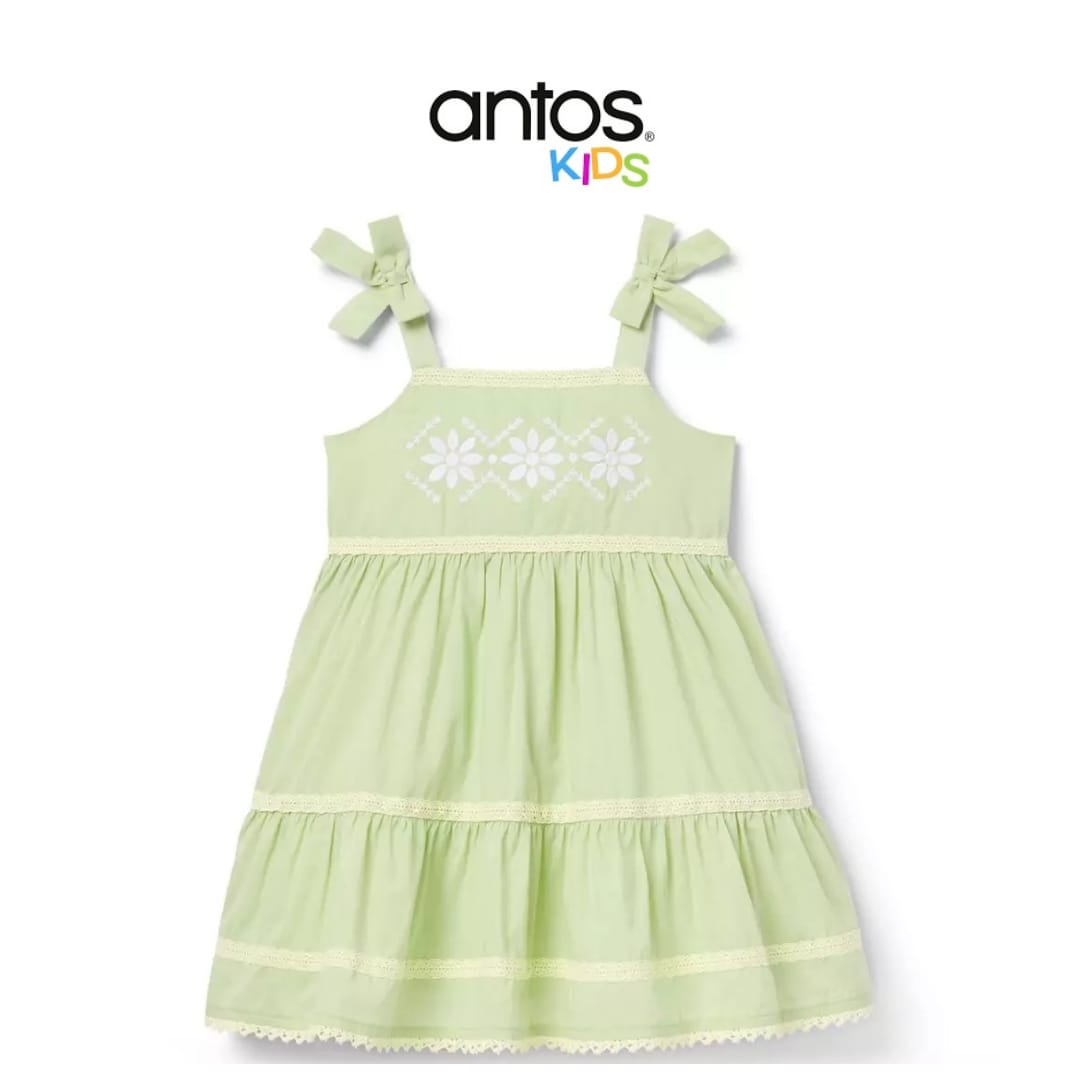 Embroidered Floral Bow Dress