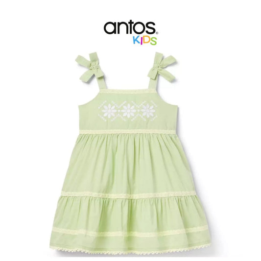 Embroidered Floral Bow Dress
