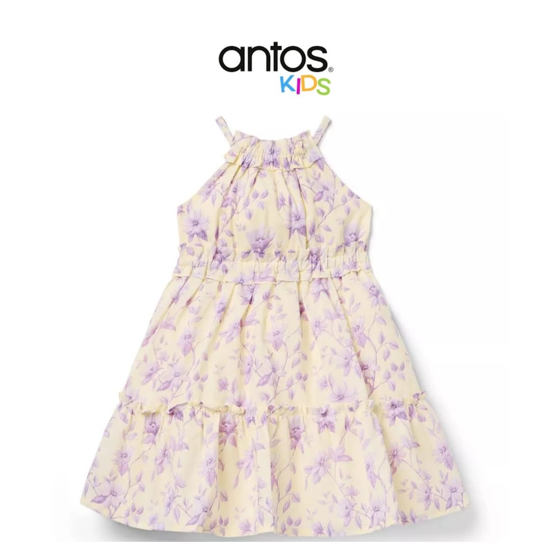 Floral Halter Ruffle Dress