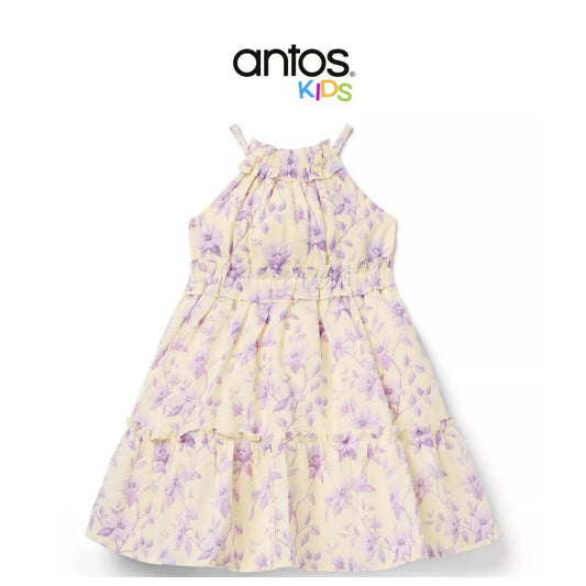 Floral Halter Ruffle Dress