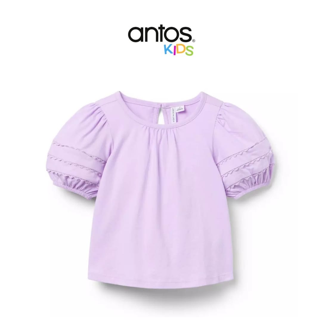 Lace Trim Puff Sleeve Top