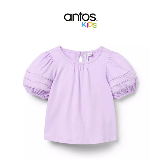 Lace Trim Puff Sleeve Top