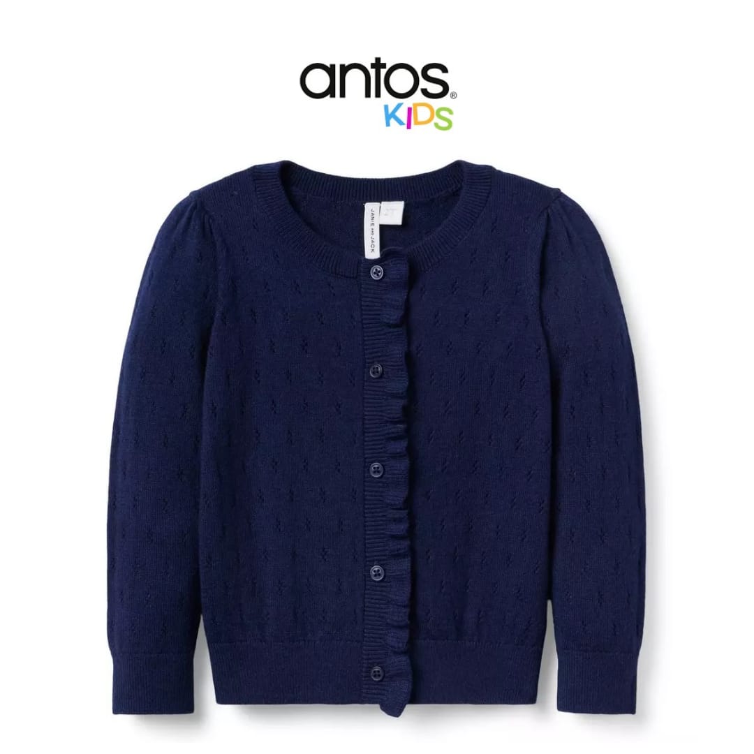 The Pointelle Ruffle Cardigan