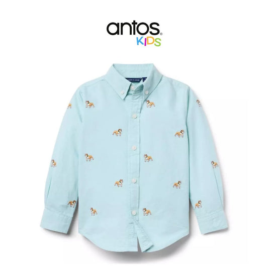 Embroidered Bulldog Oxford Shirt