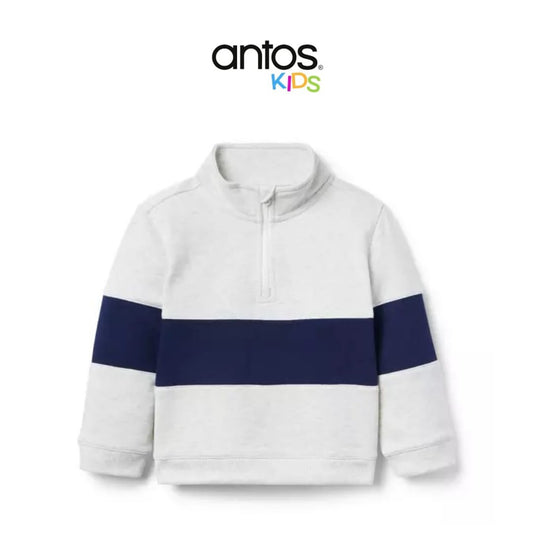 Stripe Half-Zip Sweatshirt