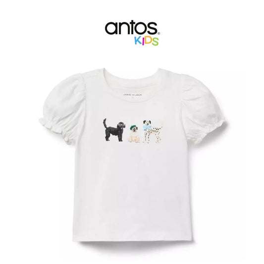 Dog Friends Puff Sleeve Tee