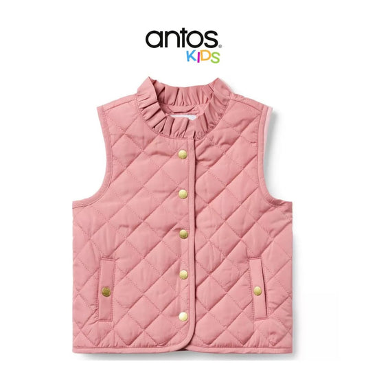 The Quilted Ruffle Collar Vest