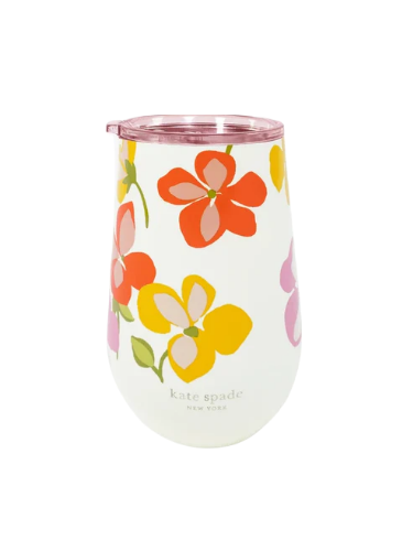 Spring Pansies Stainless Steel Wine Tumb