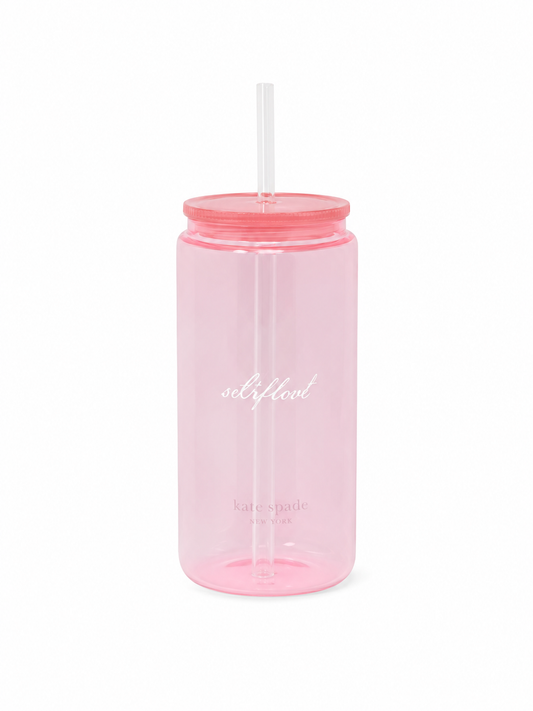 Chilled Glass Tumbler With Straw