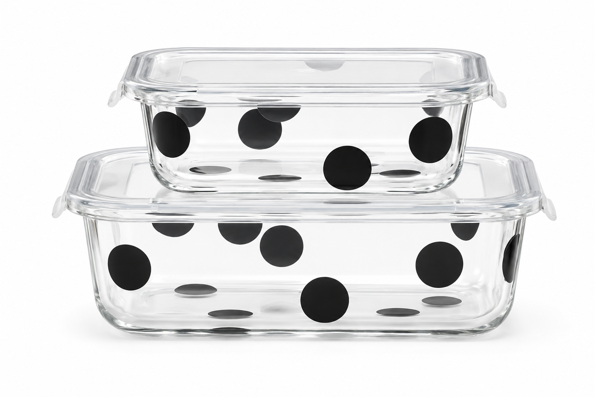 Deco Dot 2-Piece  Rectagular Storage Set