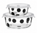 Deco Dot 2-Piece Round Food Storage Set