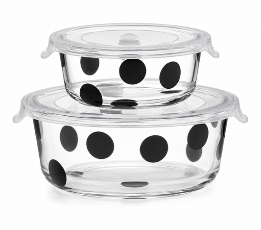 Deco Dot 2-Piece Round Food Storage Set