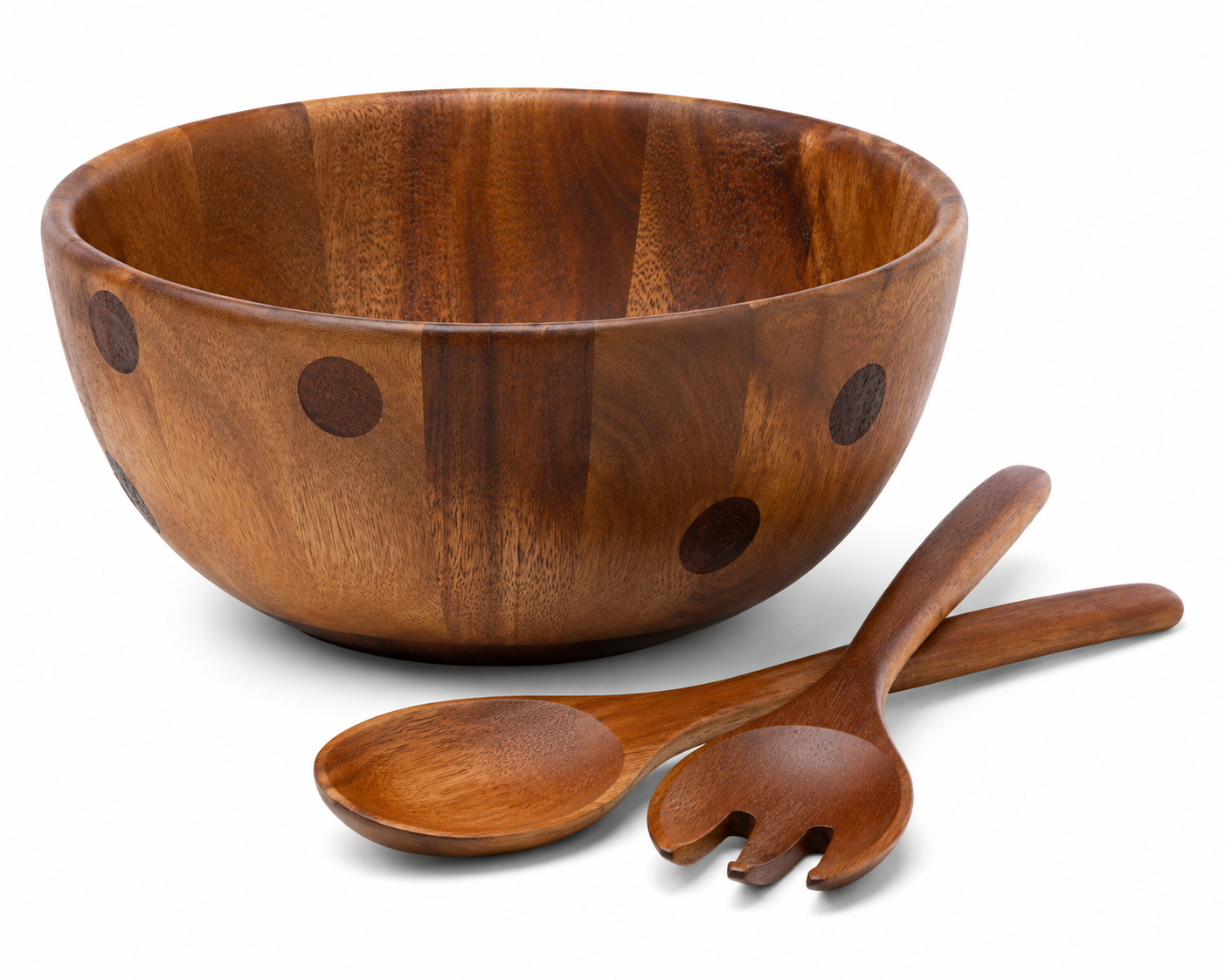 Deco Dot Salad Bowl With Servers
