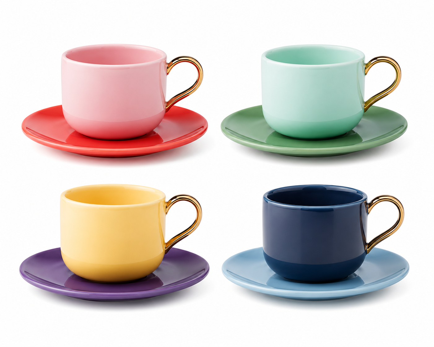 Make It Pop 8-Piece Cup   Saucer Set