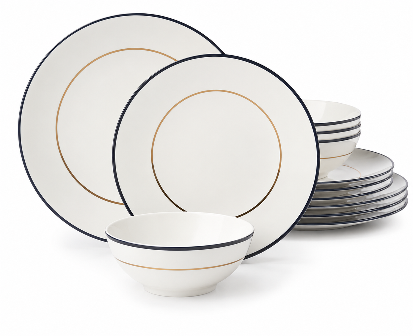 Make It Pop Black   Gold 12-Piece Dinner