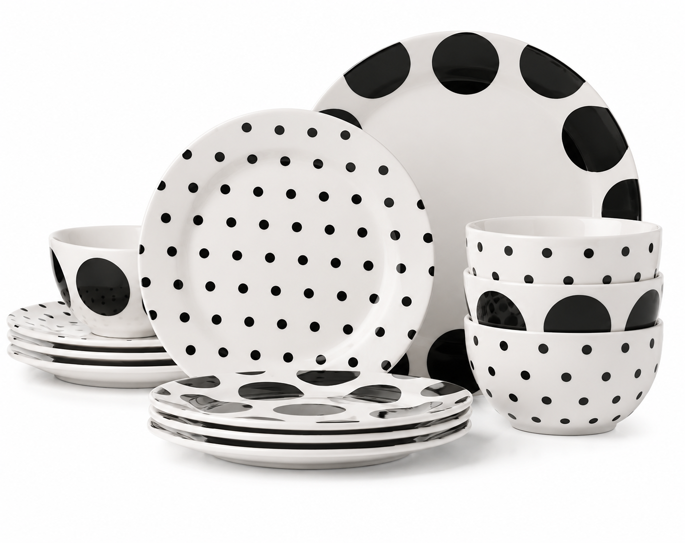 On The Dot 12-Piece Dinnerware Set