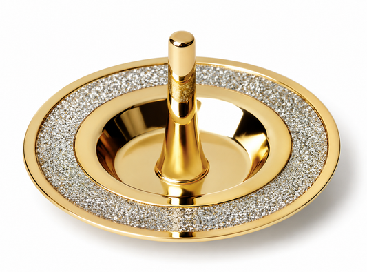 Sitting Pretty Silver Glitter Ring Dish