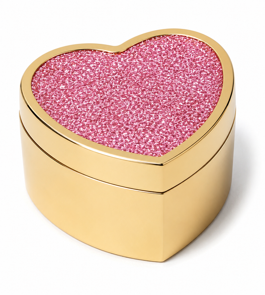 Sitting Pretty Pink Glitter Heart Box