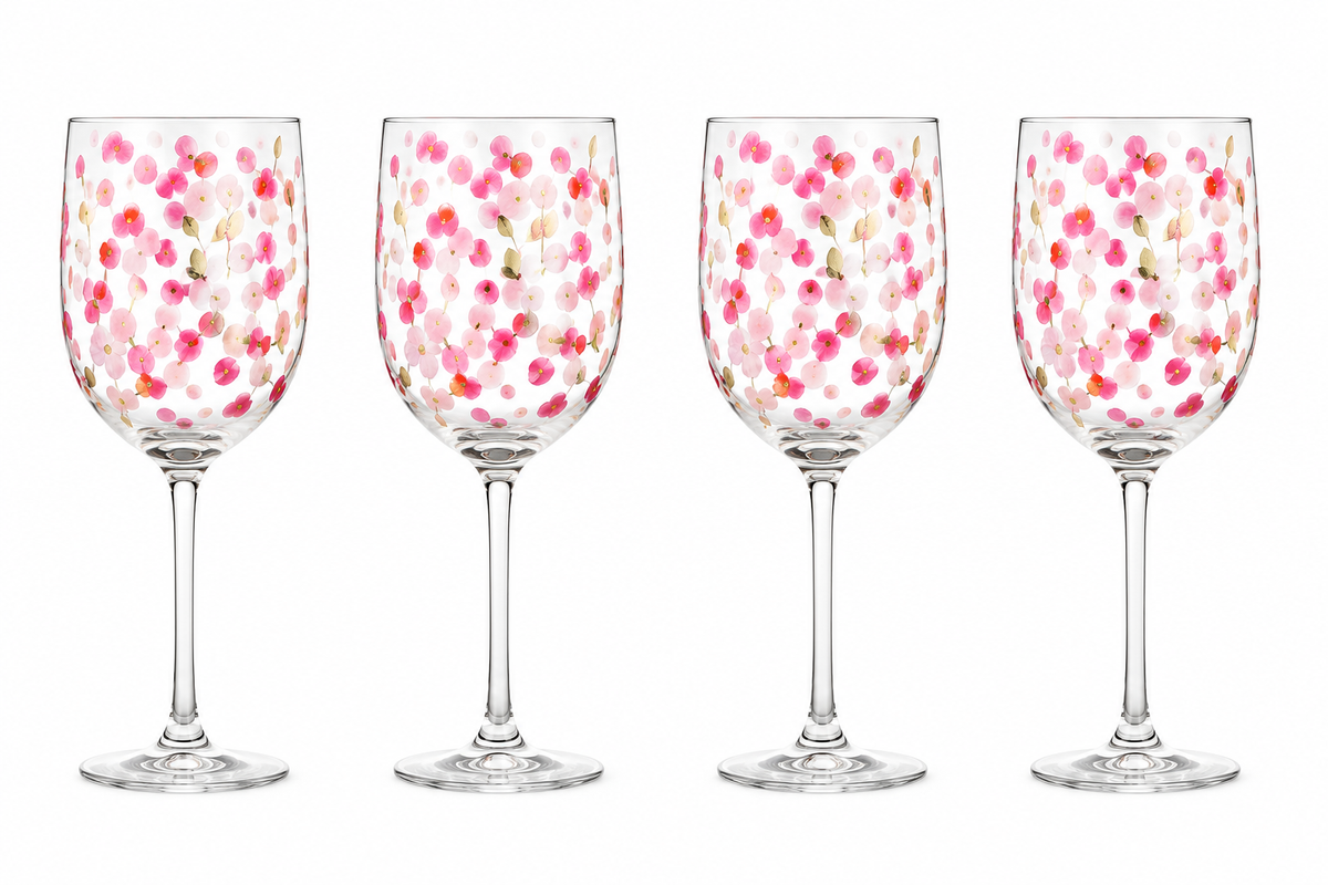 Its Raining Confetti Wine Glasses, Set